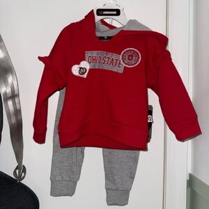 Infant Ohio state sweatshirt and sweatpants set